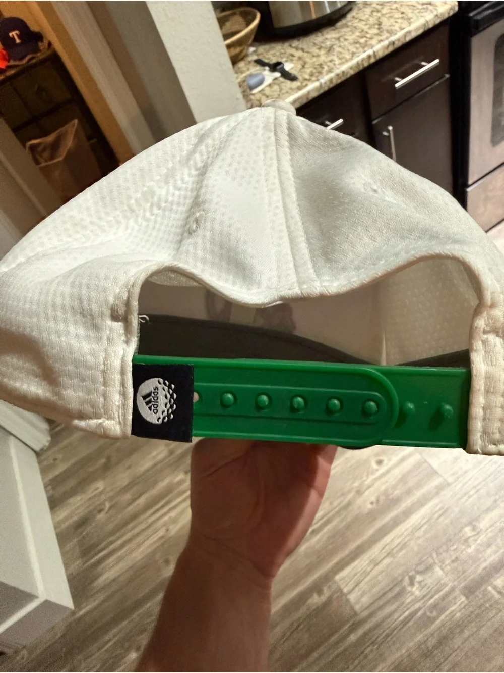adidas White Golf Hat with Floral Logo Squirrel